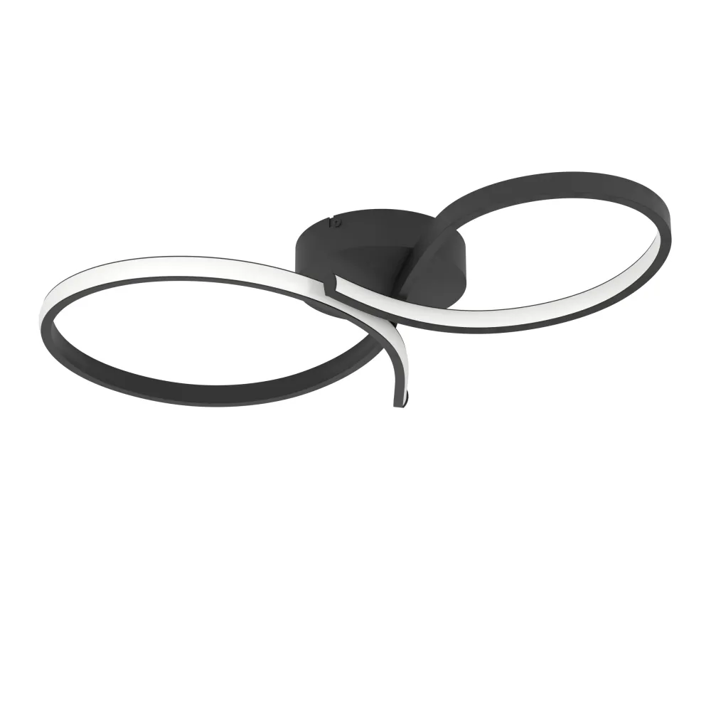 EGLO plafondlamp Serpins - led - 60 cm - zwart/wit