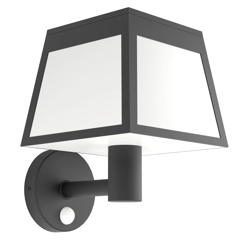 EGLO solar wandlamp buiten Altilia - led - 20 cm - zwart/wit