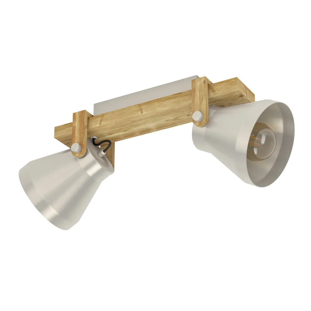 EGLO spot Cawton - e27 - 58,5 cm - grijs/bruin - hout