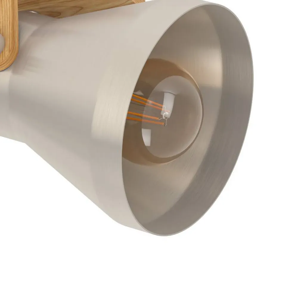 EGLO spot Cawton - e27 - 58,5 cm - grijs/bruin - hout