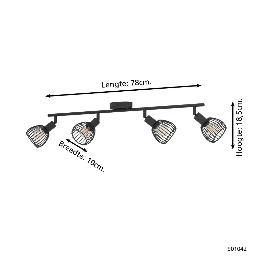 EGLO spot Sonnino - e14 - 78 cm - zwart