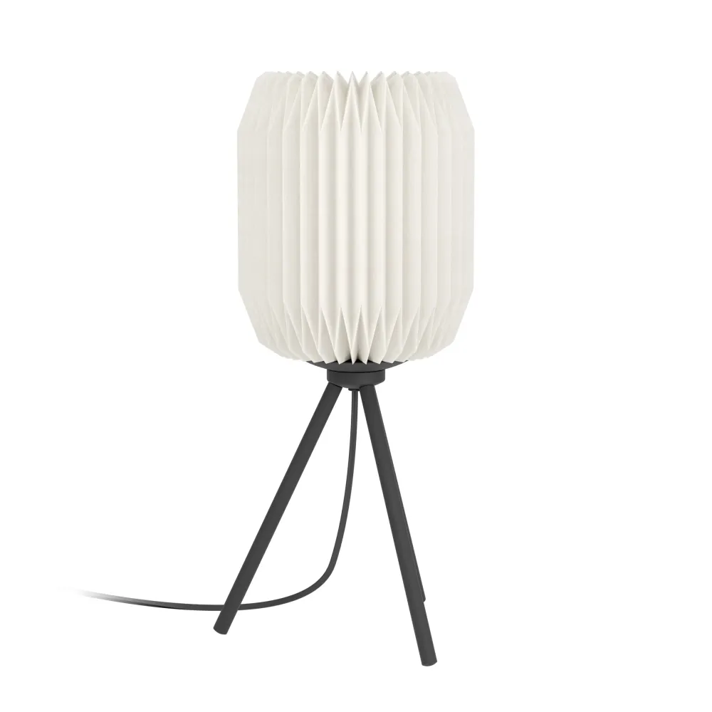 EGLO tafellamp Belgrave - e27 - papier/staal - zwart/wit