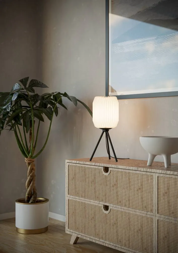 EGLO tafellamp Belgrave - e27 - papier/staal - zwart/wit