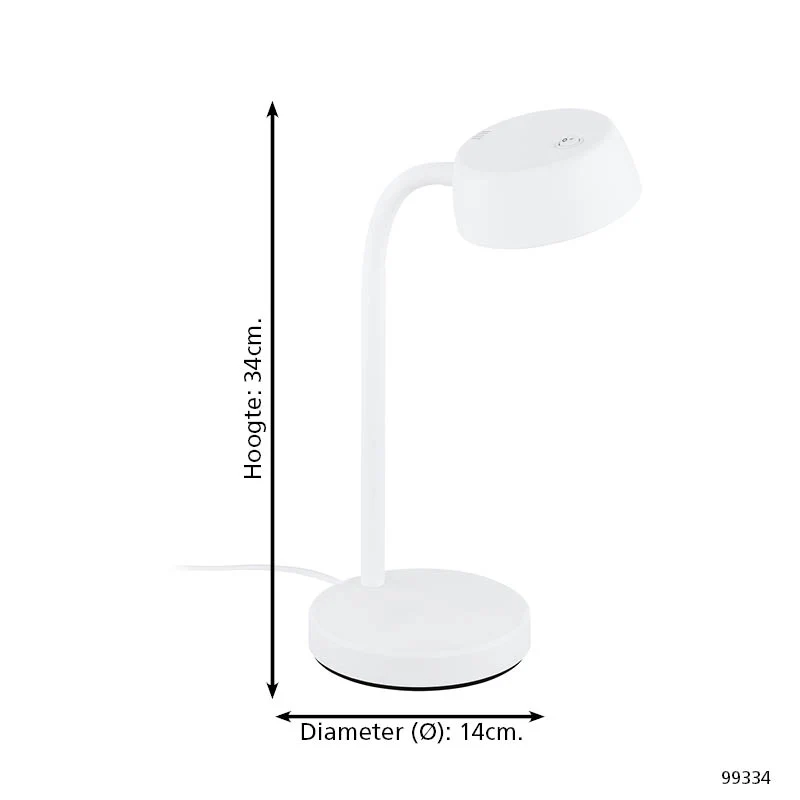EGLO tafellamp Cabales - 14 cm - wit