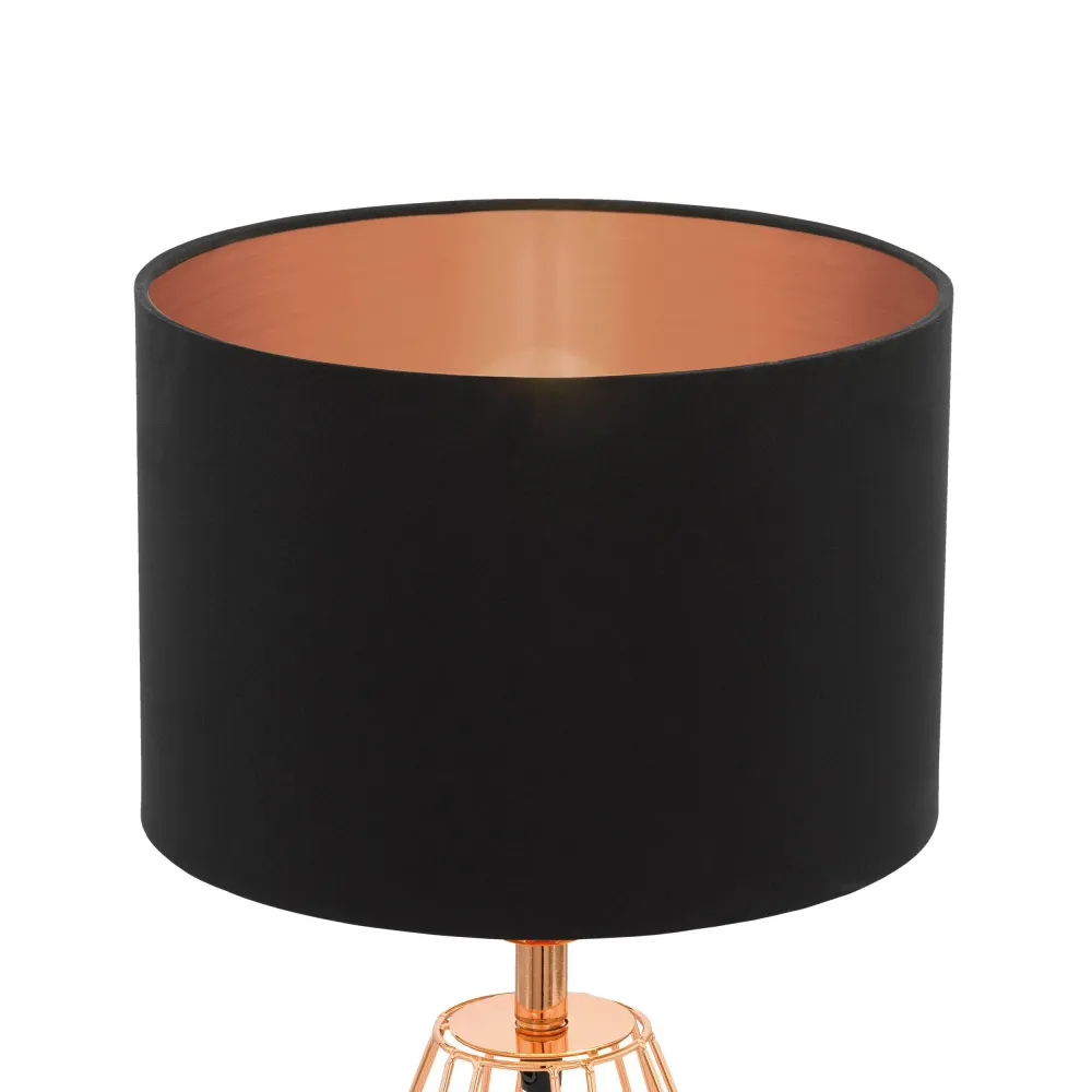 EGLO tafellamp Carlton 2 - e14 - 30,5 cm - koper/zwart