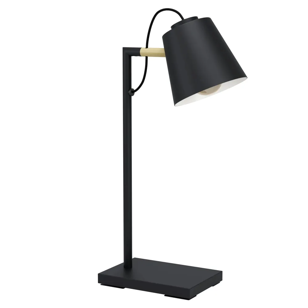 EGLO tafellamp/bureaulamp Lacey - e14(excl) - hout - zwart/bruin