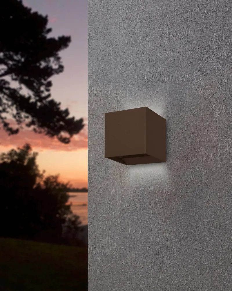 EGLO wandlamp Calpino 3 - led - 10 cm - roestbruin