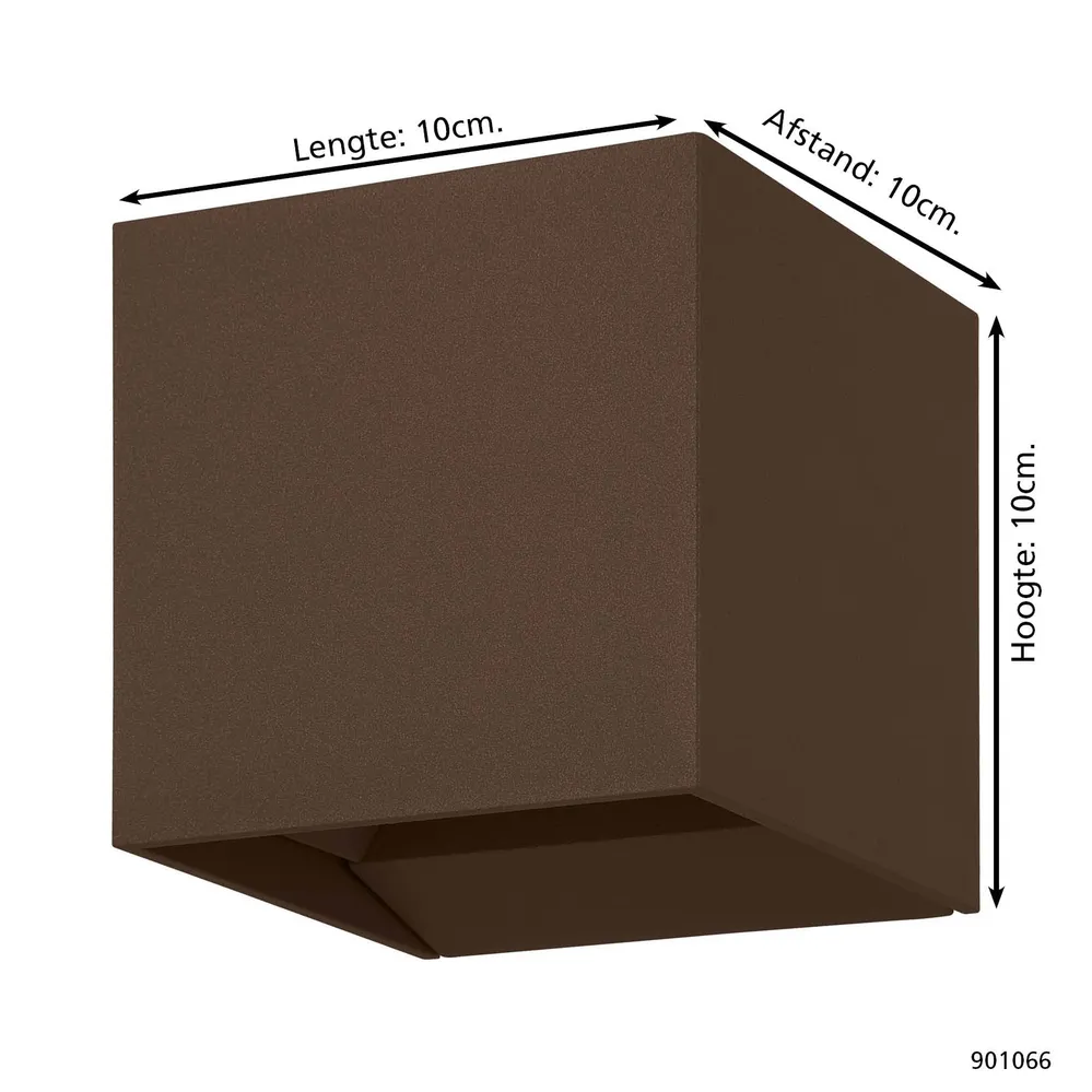 EGLO wandlamp Calpino 3 - led - 10 cm - roestbruin