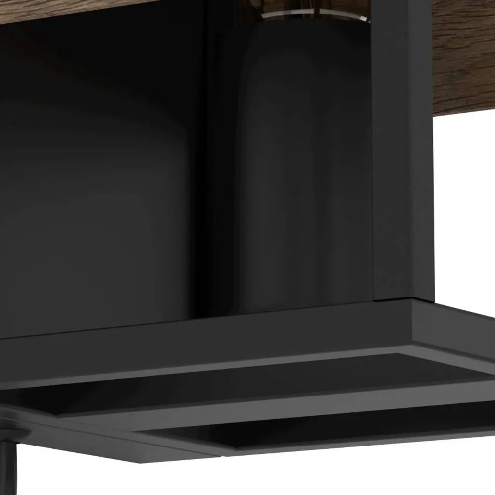 EGLO wandlamp Evesham - e27 - 24 cm - zwart/bruin - hout