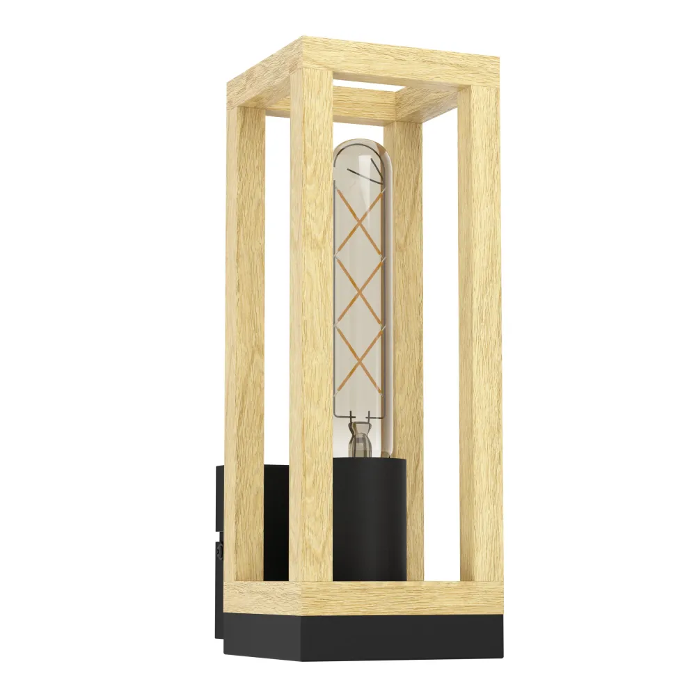 EGLO wandlamp Nafferton - e27 - 10 cm - zwart/bruin