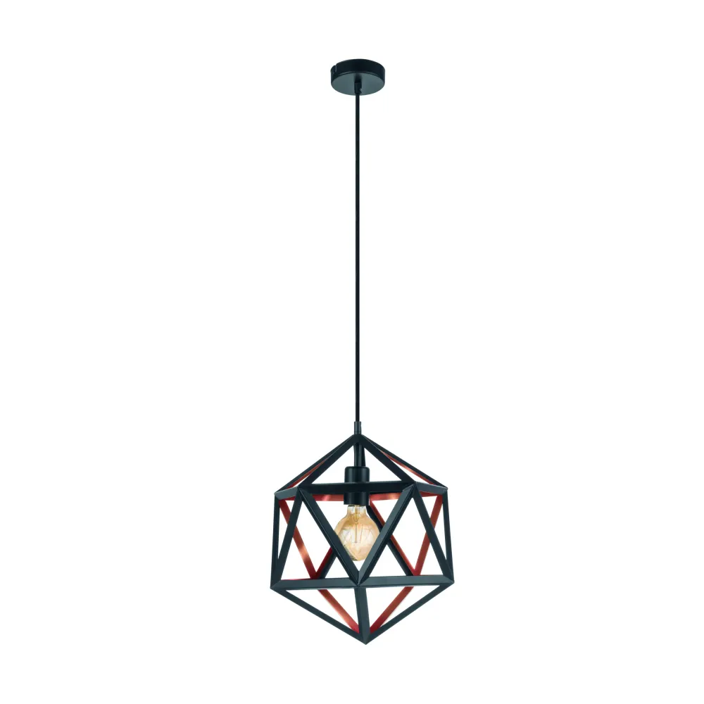 EGLO embleton 1 Embleton 1 - hanglamp - e27 - ø 30,5 cm - zwart/koper