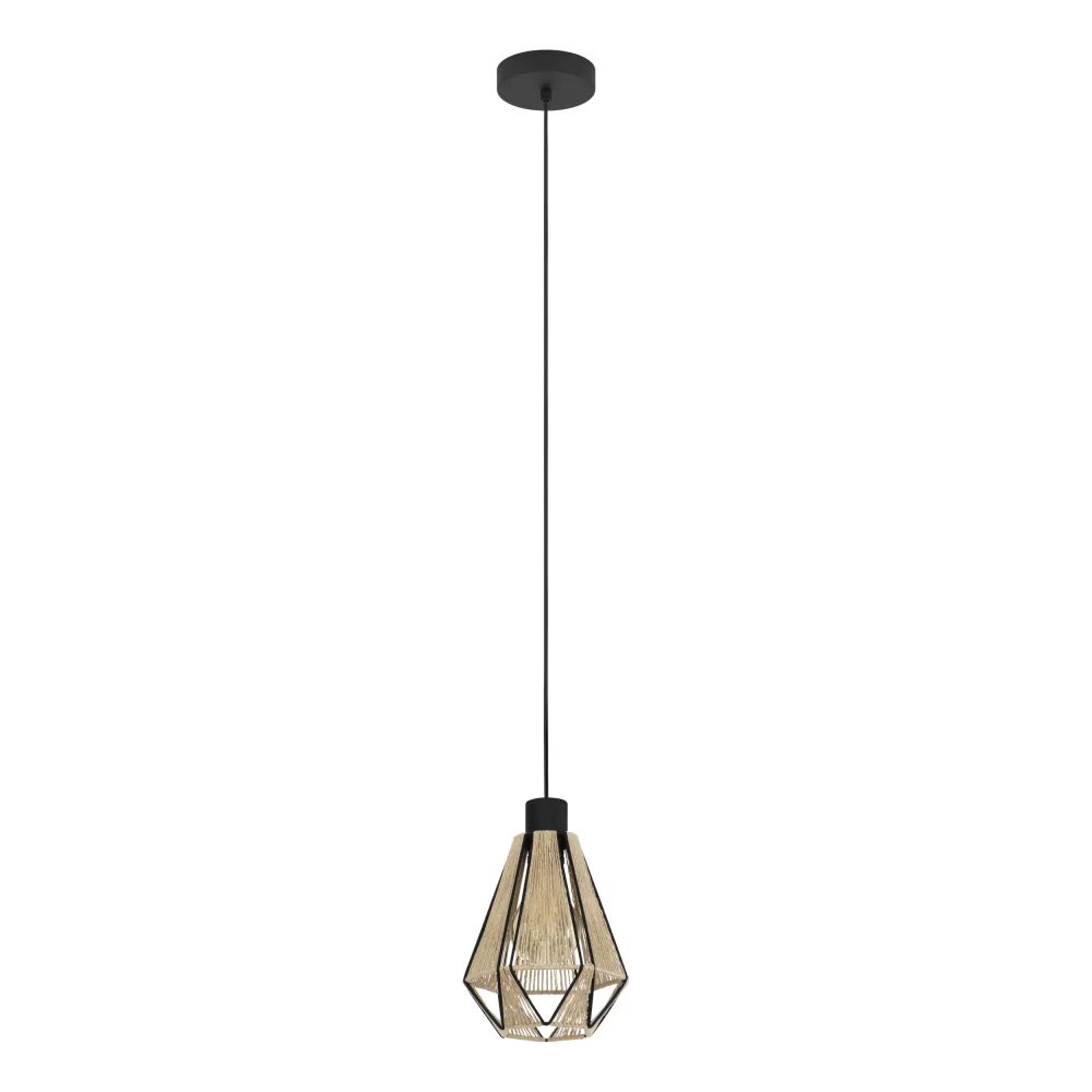 EGLO hanglamp Adwickle - e27 - 17 cm - zwart/bruin