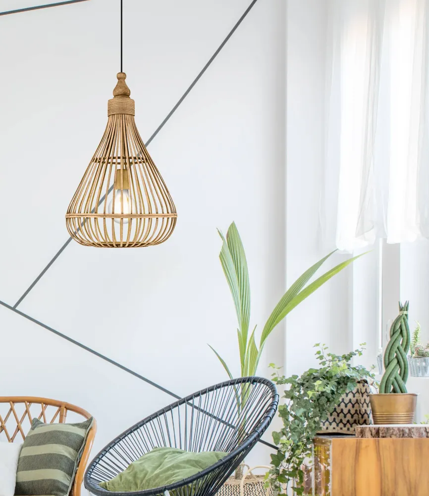 EGLO hanglamp Amsfield - e27 - ø 35 cm - bruin