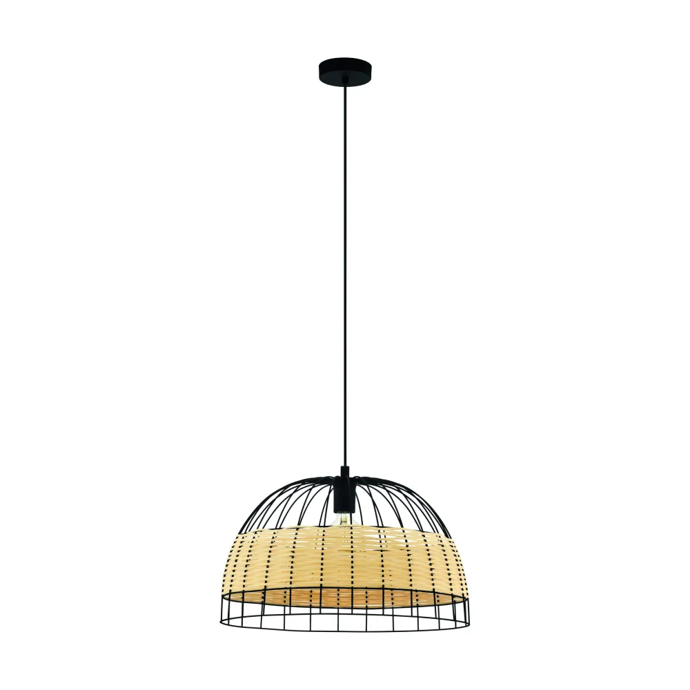 EGLO hanglamp Anwick - e27 - ø 50 cm - zwart/rotan
