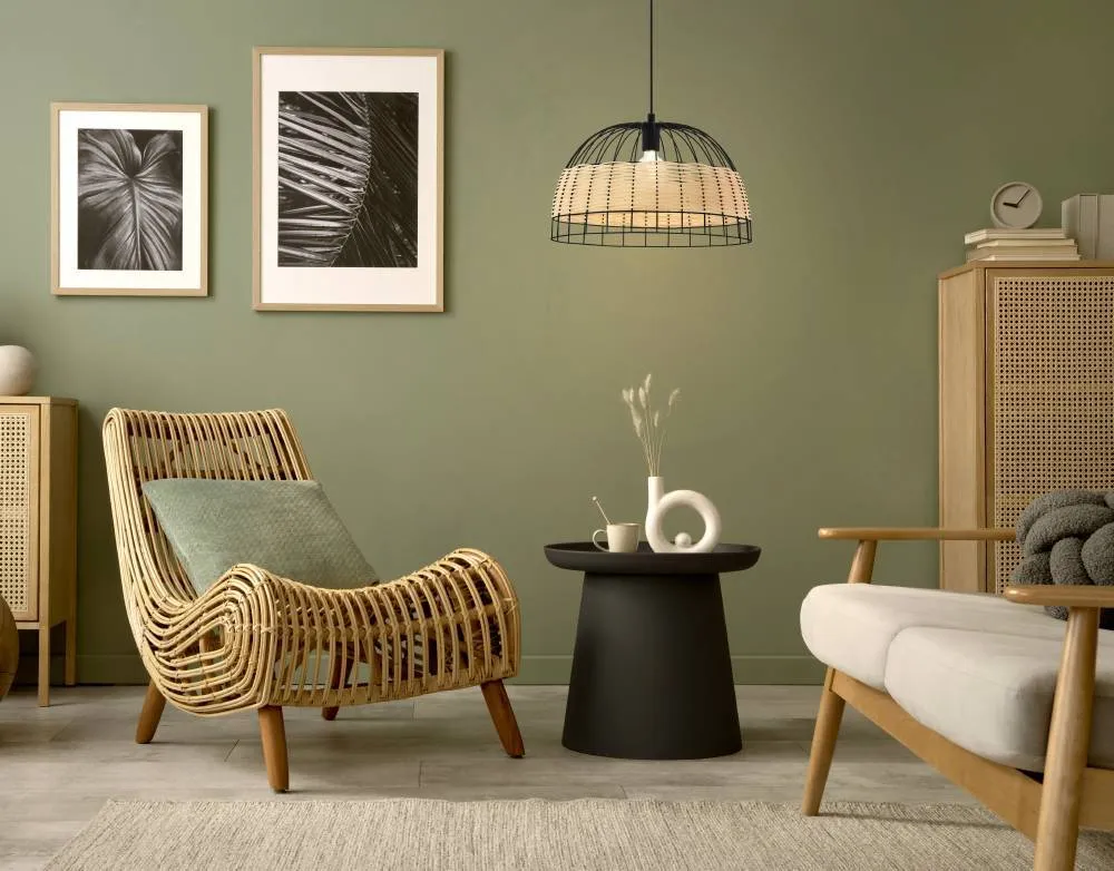 EGLO hanglamp Anwick - e27 - ø 50 cm - zwart/rotan