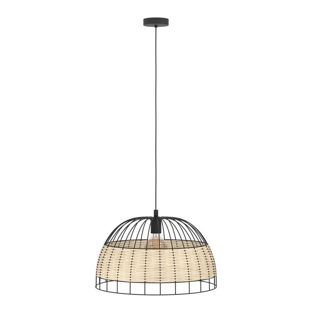 EGLO hanglamp Anwick - e27 - ø 50 cm - zwart/rotan