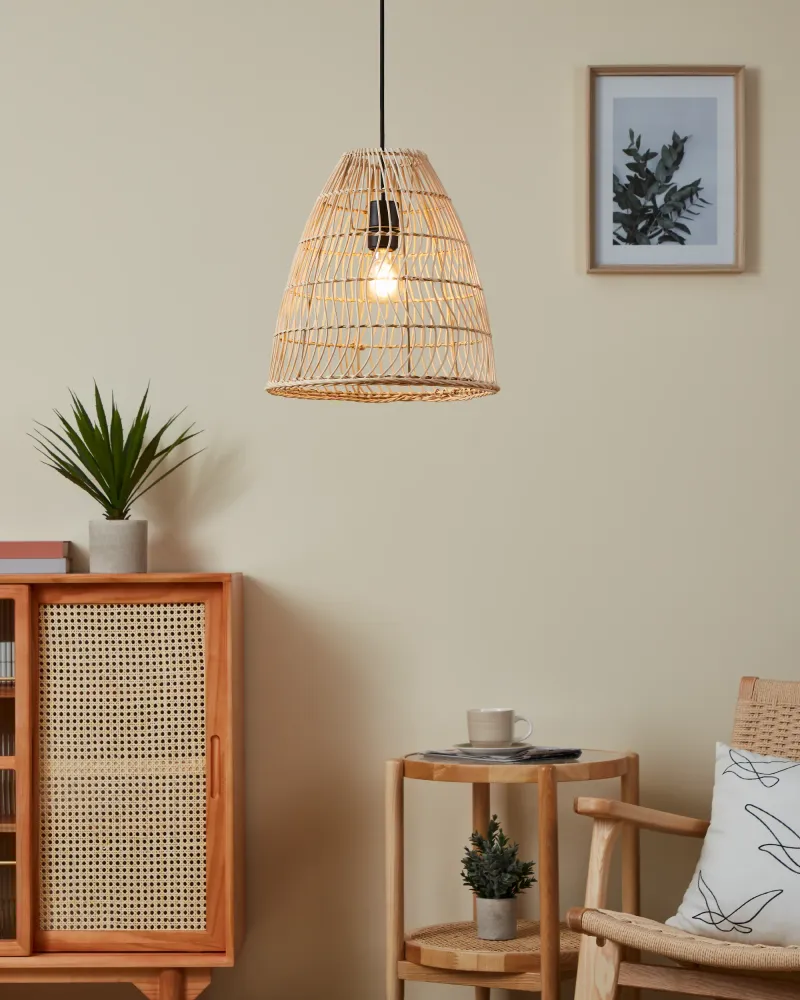 EGLO hanglamp Ayesgarth - e27 - ø 33 cm - zwart/hout