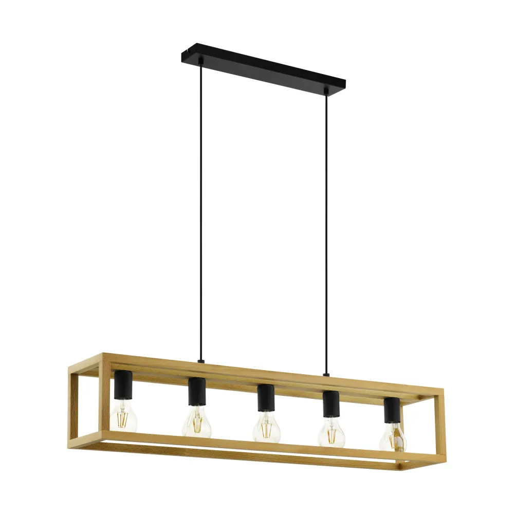 EGLO hanglamp Blackcrown 1 - e27 - 100 cm - zwart/bruin