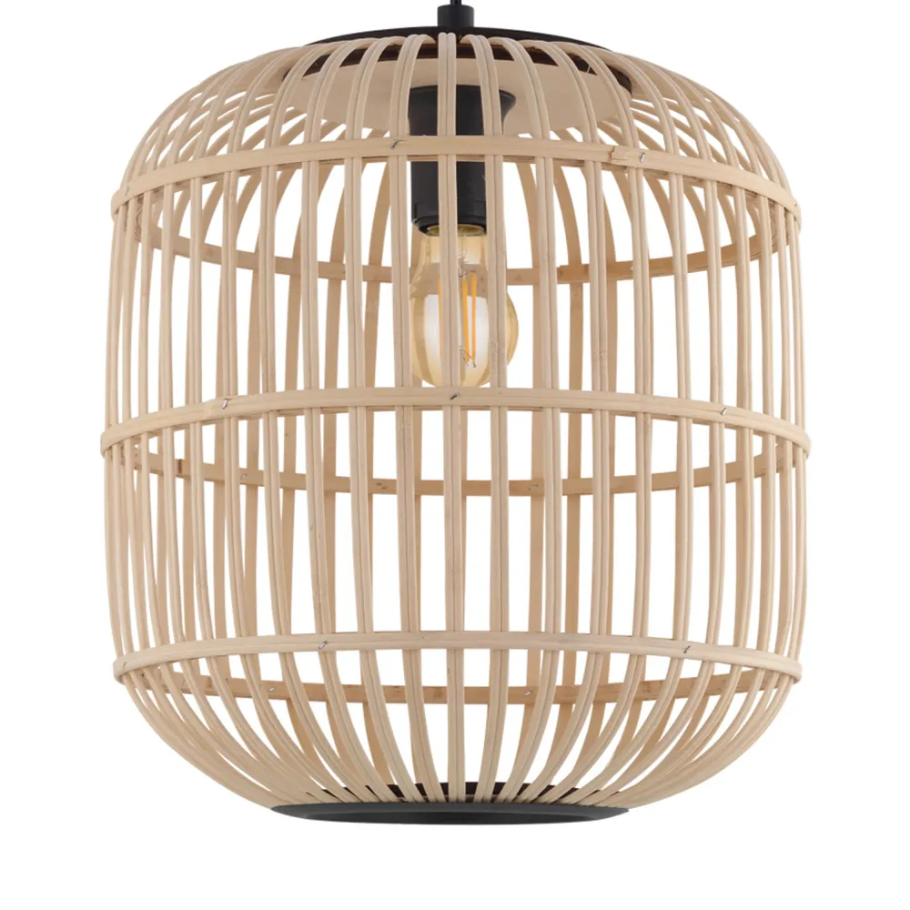 EGLO hanglamp Bordesley - e27 - ø 35 cm - zwart/hout