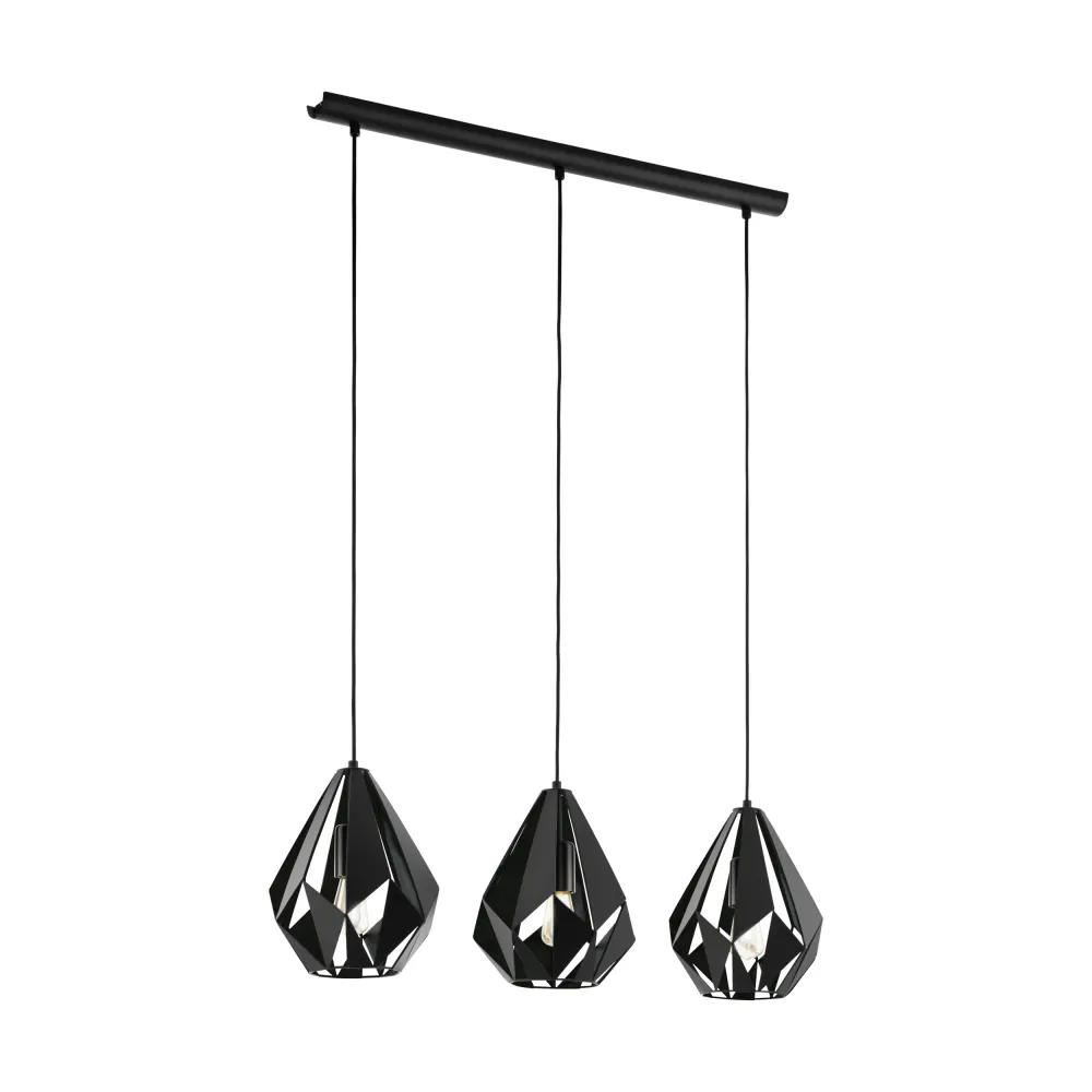 EGLO hanglamp Carlton 5 - e27 - 80,5 cm - zwart
