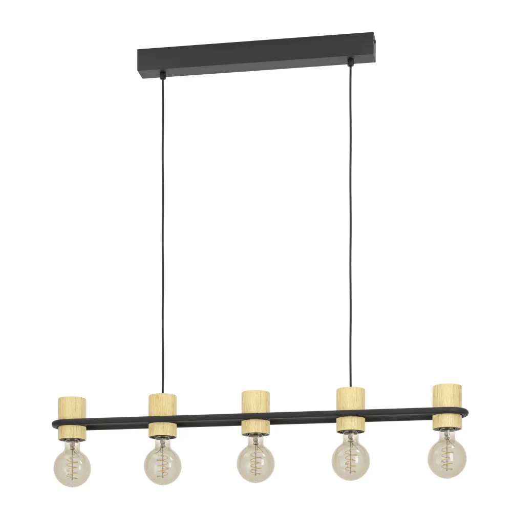EGLO hanglamp Chieveley - e27 - 88,5 cm - zwart/bruin