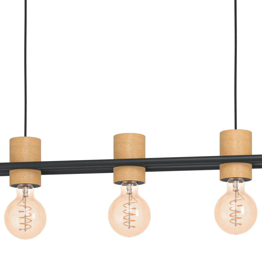EGLO hanglamp Chieveley - e27 - 88,5 cm - zwart/bruin