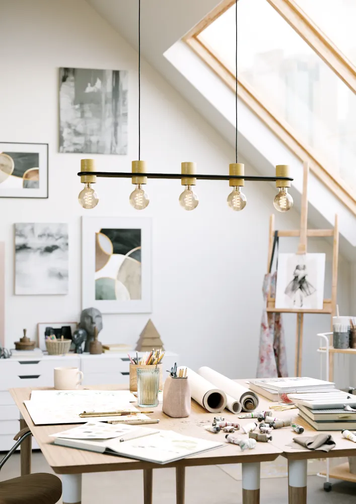 EGLO hanglamp Chieveley - e27 - 88,5 cm - zwart/bruin