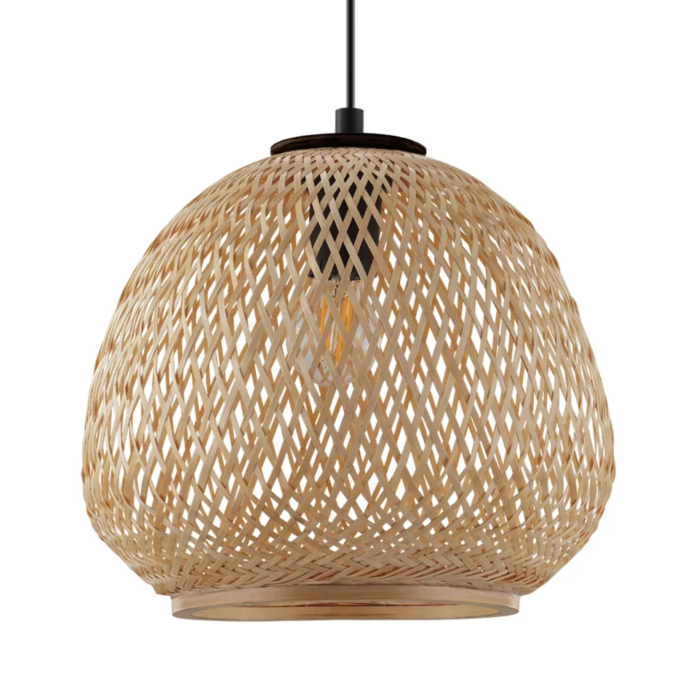 EGLO hanglamp Dembleby - e27 - ø 32 cm - zwart/hout
