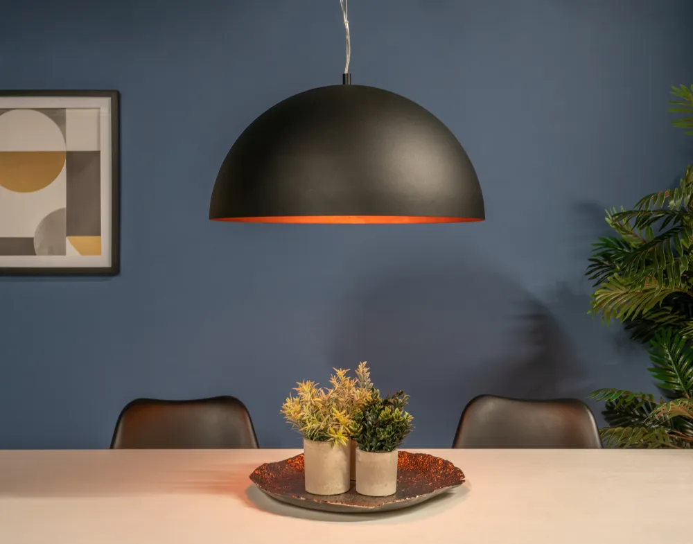 EGLO hanglamp Gaetano 1 - e27 - ø 53 cm - zwart/koper