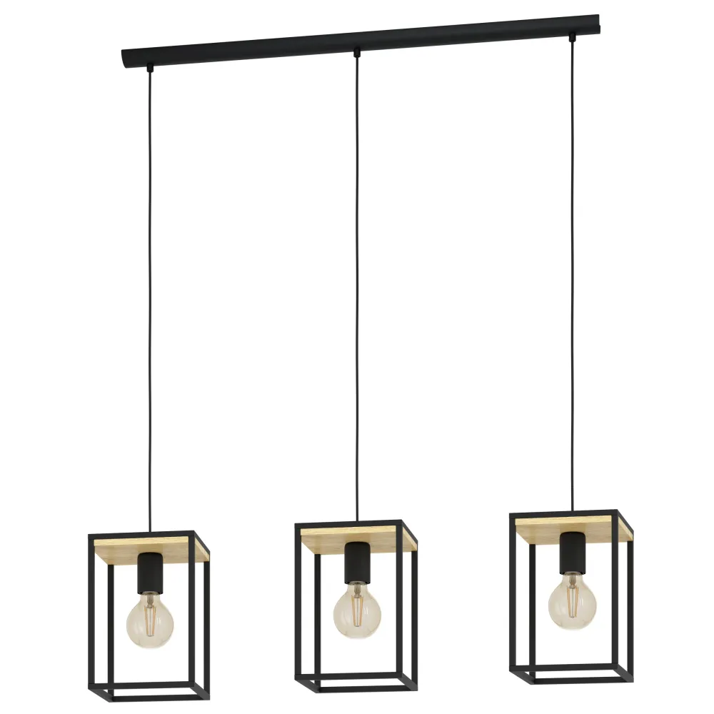 EGLO hanglamp Libertad - e27 - 88 cm - zwart/bruin