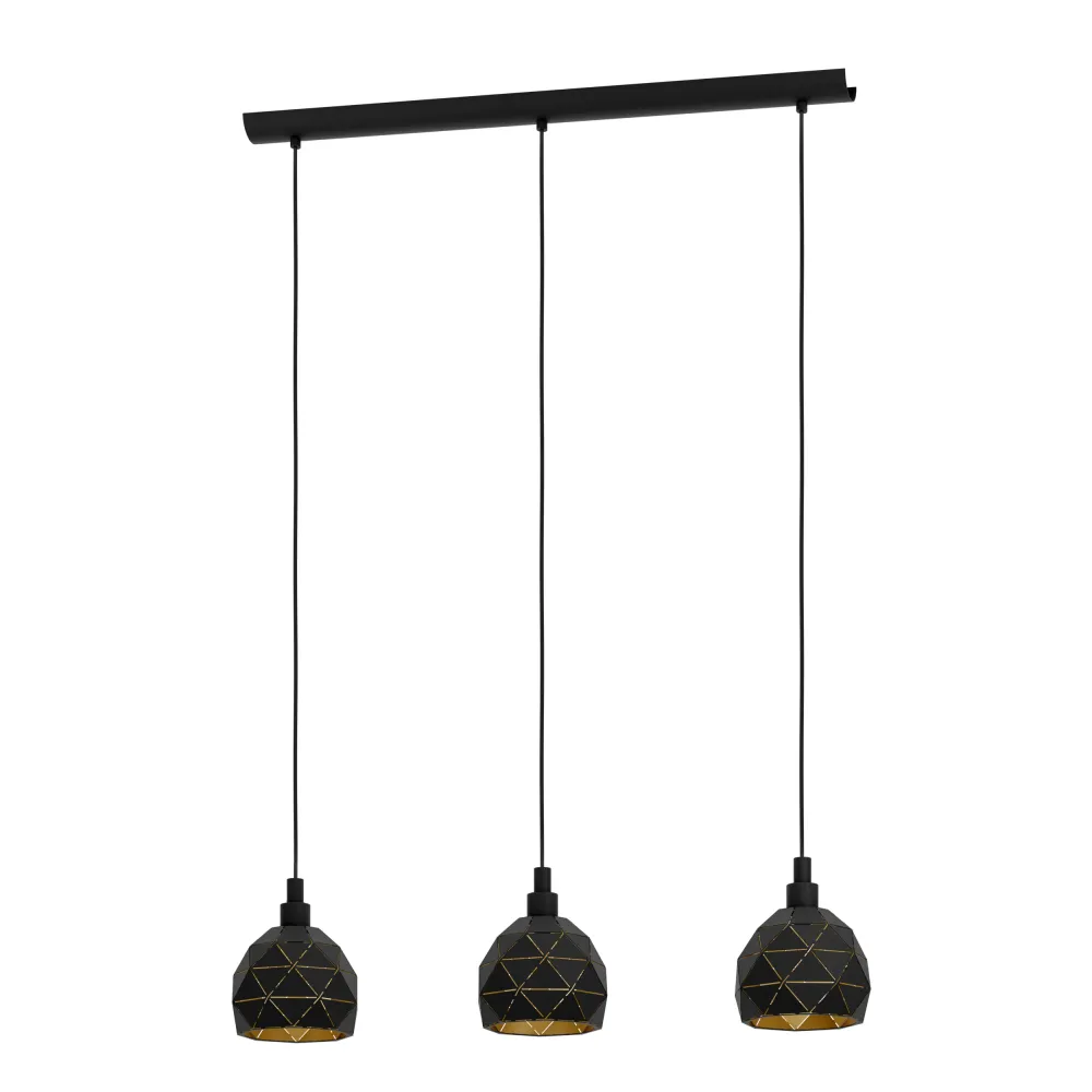 EGLO hanglamp Roccaforte - e14 - 75 cm - zwart/goud