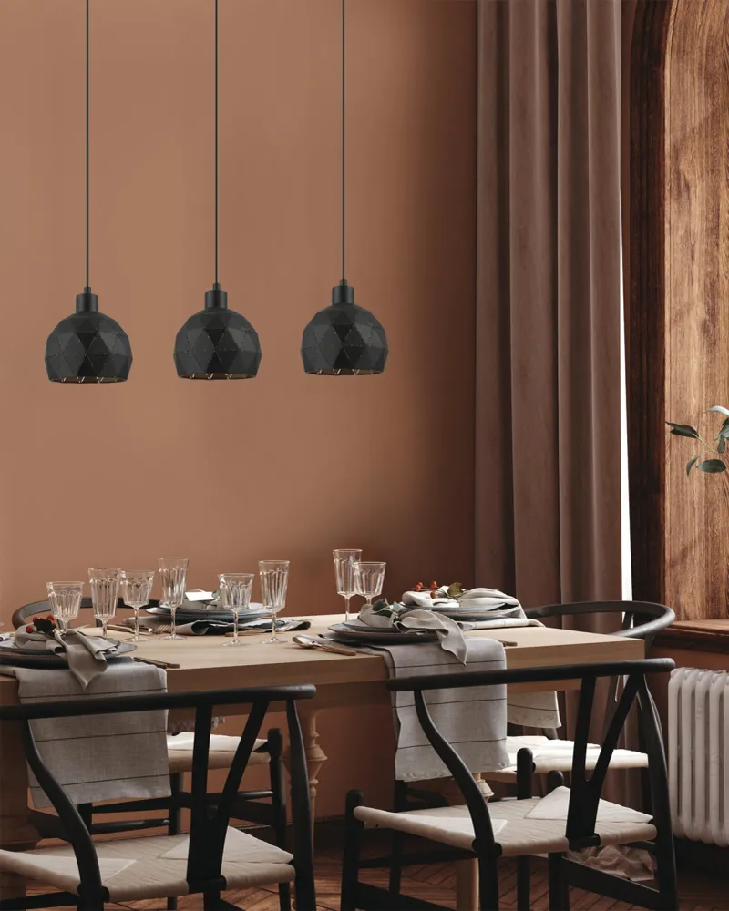 EGLO hanglamp Roccaforte - e14 - 75 cm - zwart/goud