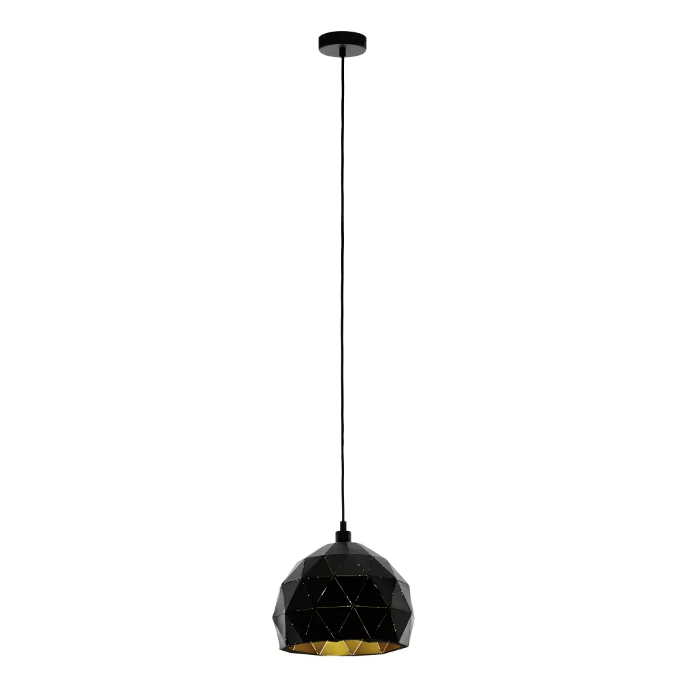 EGLO hanglamp Roccaforte - e27 - ø30 cm - zwart/goud