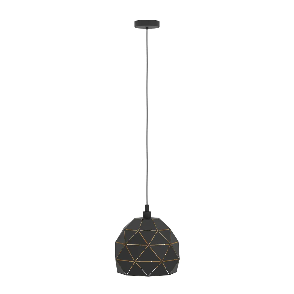 EGLO hanglamp Roccaforte - e27 - ø30 cm - zwart/goud