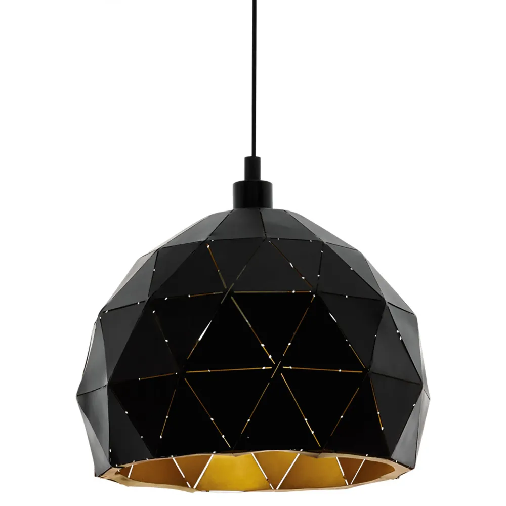 EGLO hanglamp Roccaforte - e27 - ø30 cm - zwart/goud