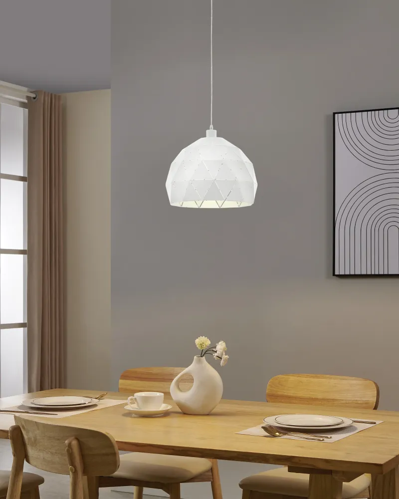 EGLO hanglamp Roccaforte - e27 - ø 40 cm - wit