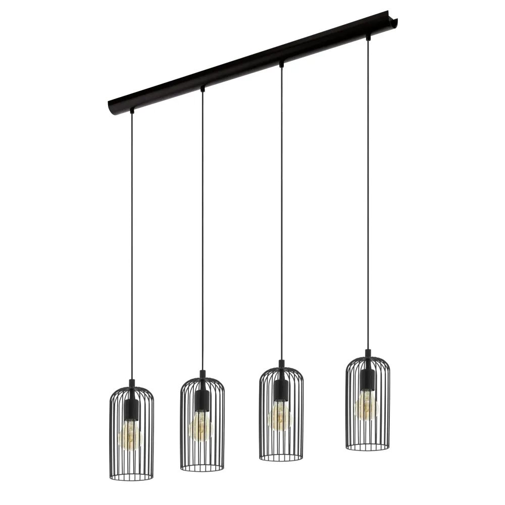 EGLO hanglamp Roccamena 1 - e27 - 97,5 cm - zwart