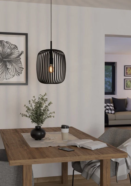 EGLO hanglamp Romazzina - e27 - ø 32,5 cm - zwart/geelkoper