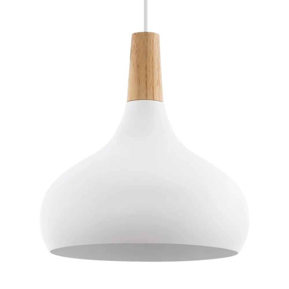 EGLO hanglamp Sabinar - e27 - ø 28 cm - wit/bruin