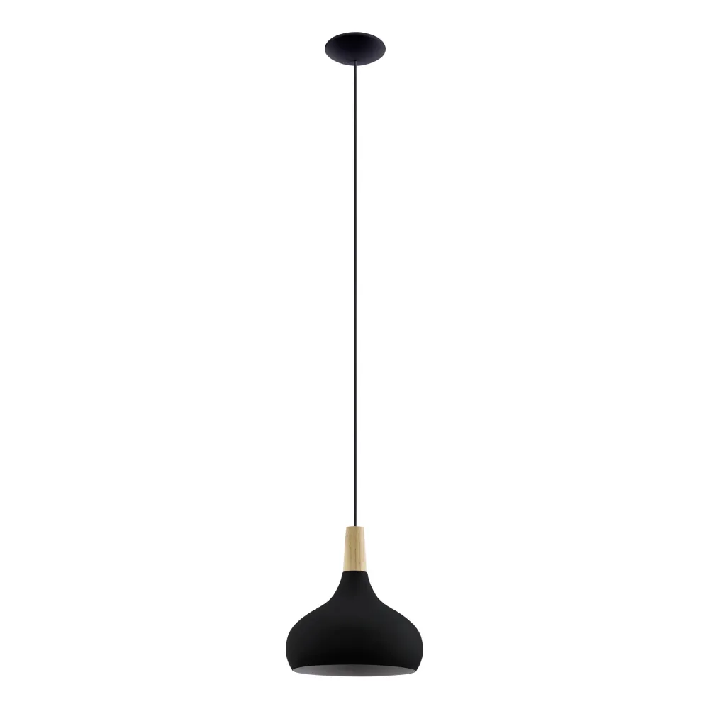EGLO hanglamp Sabinar - e27 - ø 28 cm - zwart/bruin