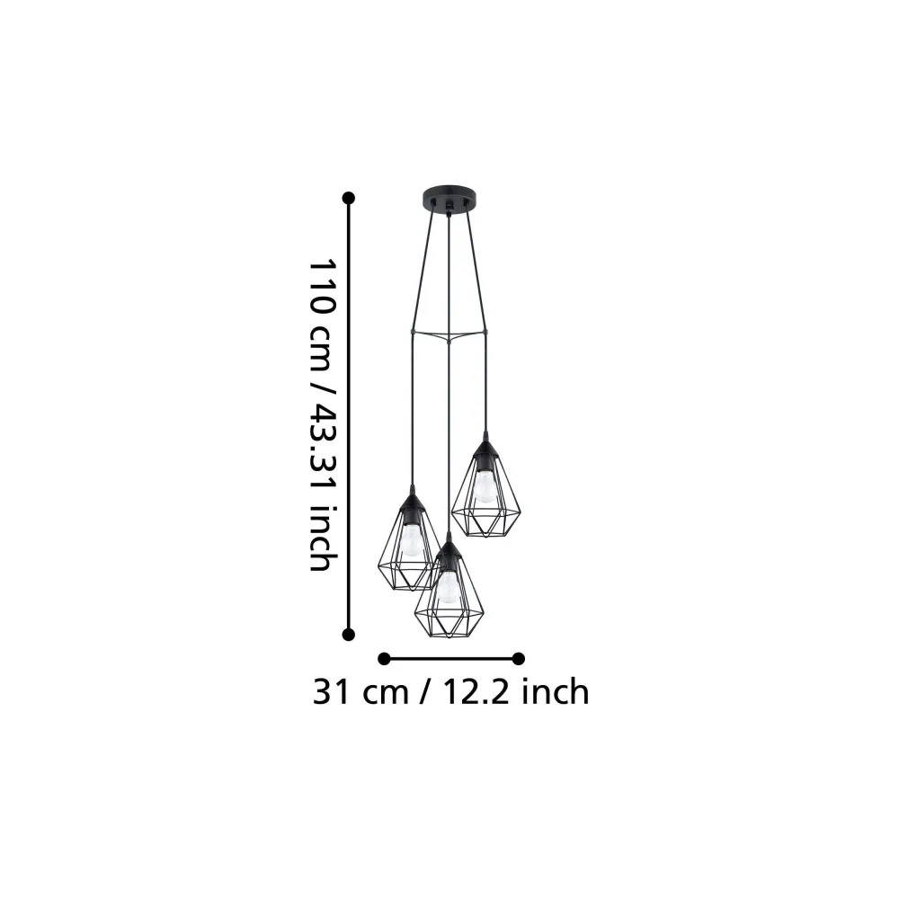EGLO hanglamp Tarbes - e27 - ø 31 cm - zwart