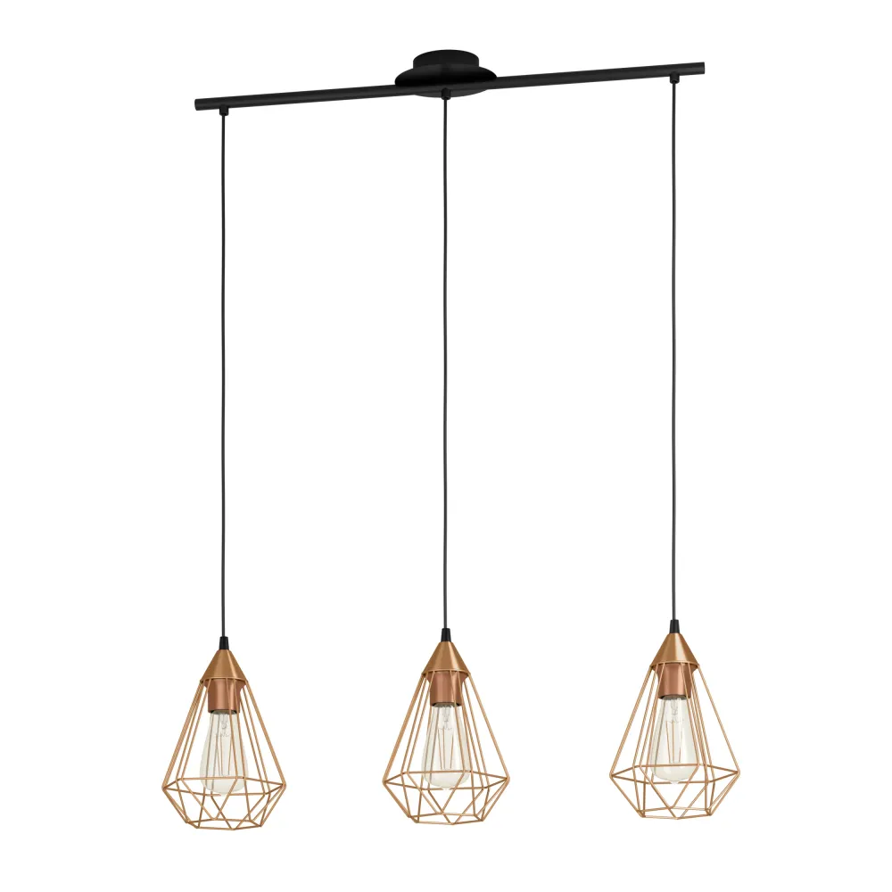 EGLO hanglamp Tarbes - e27 - 79 cm - zwart/koper