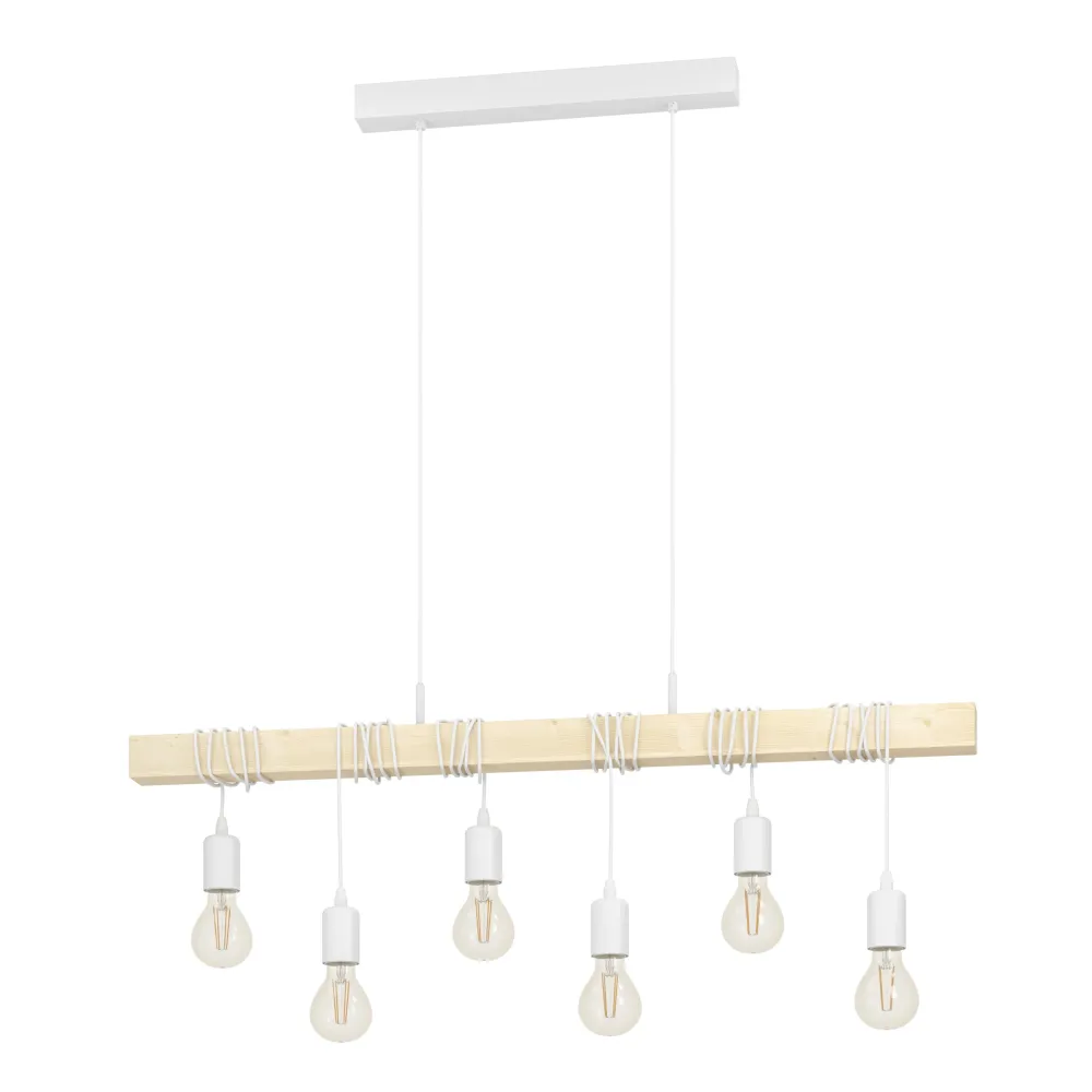 EGLO hanglamp Townshend - e27 - 100 cm - wit/bruin