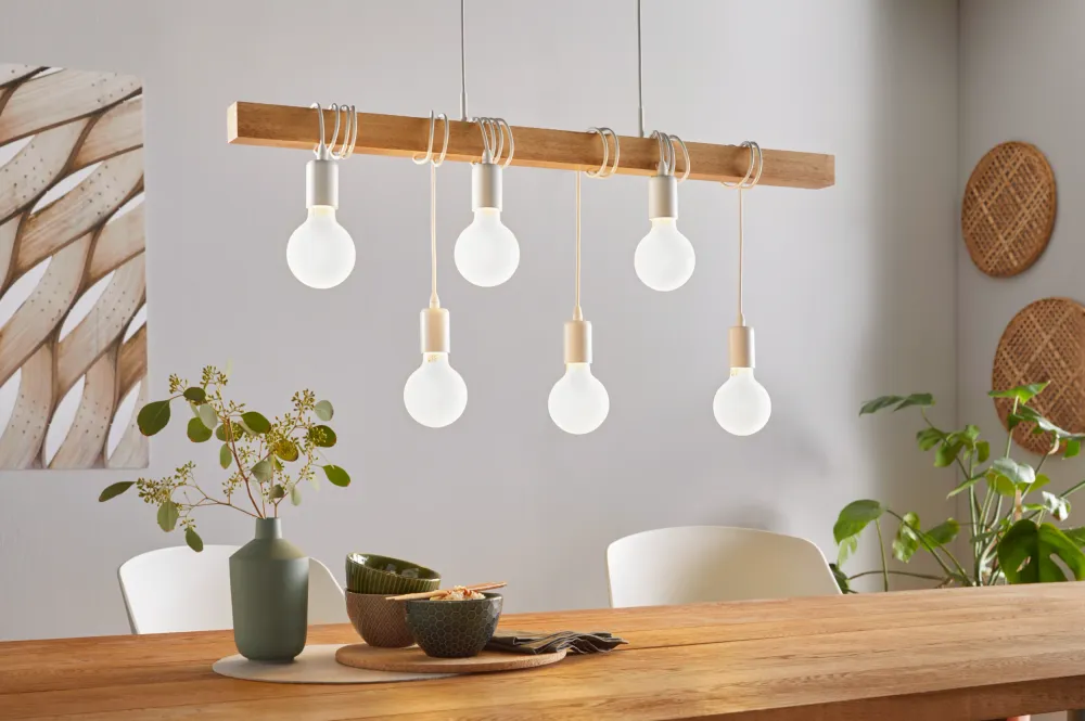 EGLO hanglamp Townshend - e27 - 100 cm - wit/bruin