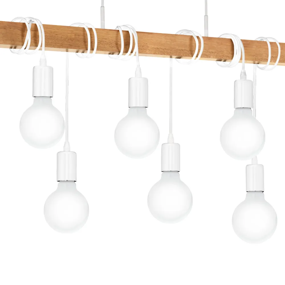 EGLO hanglamp Townshend - e27 - 100 cm - wit/bruin