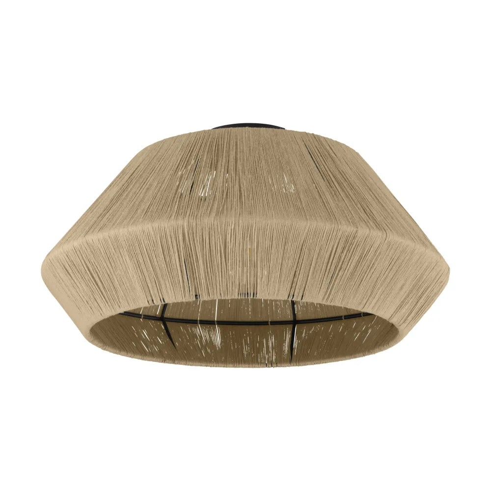 EGLO plafondlamp Alderney - e27 - ø 48 cm - zwart/bruin