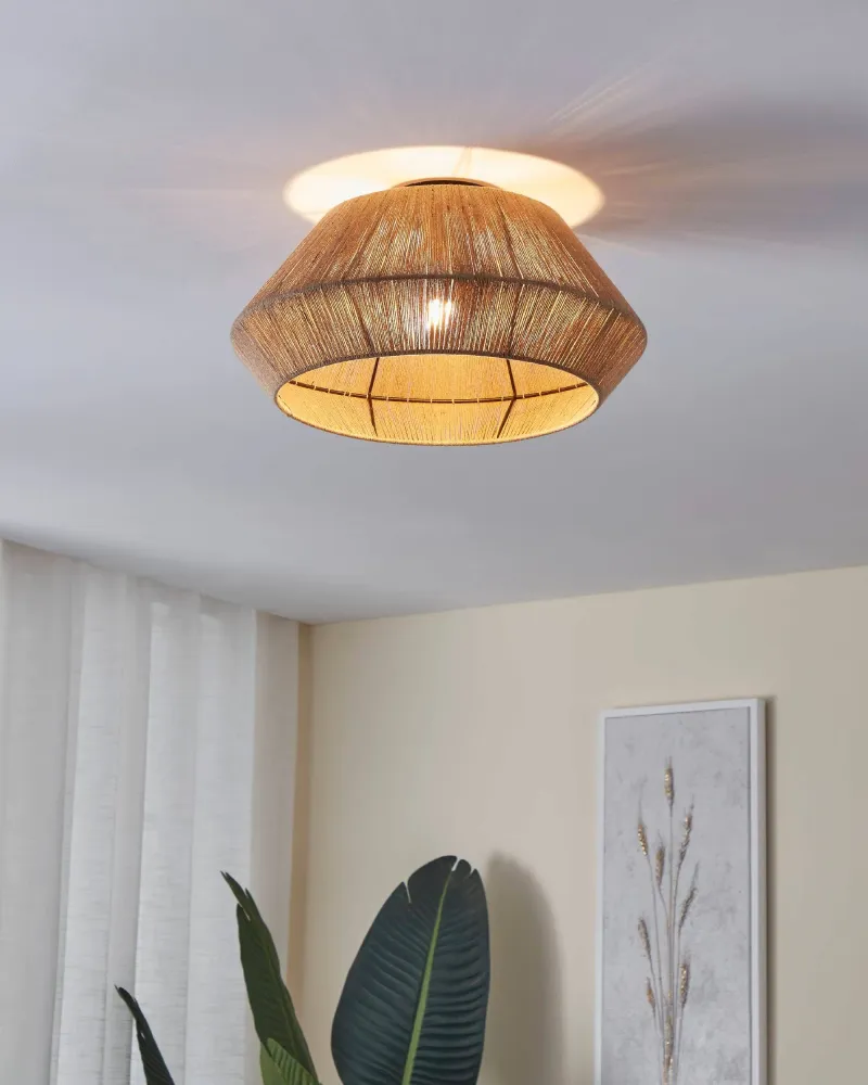 EGLO plafondlamp Alderney - e27 - ø 48 cm - zwart/bruin