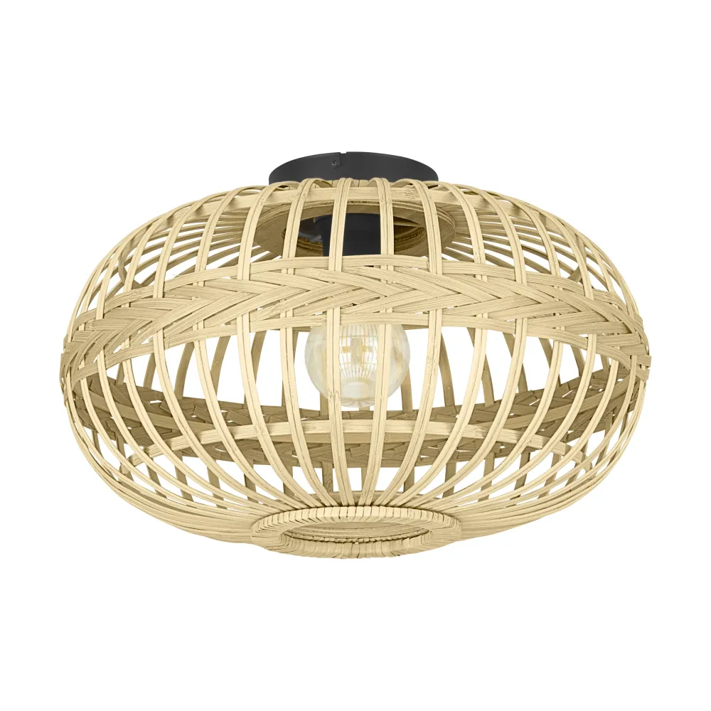EGLO plafondlamp Amsfield - e27 - ø 45 cm - bruin/zwart