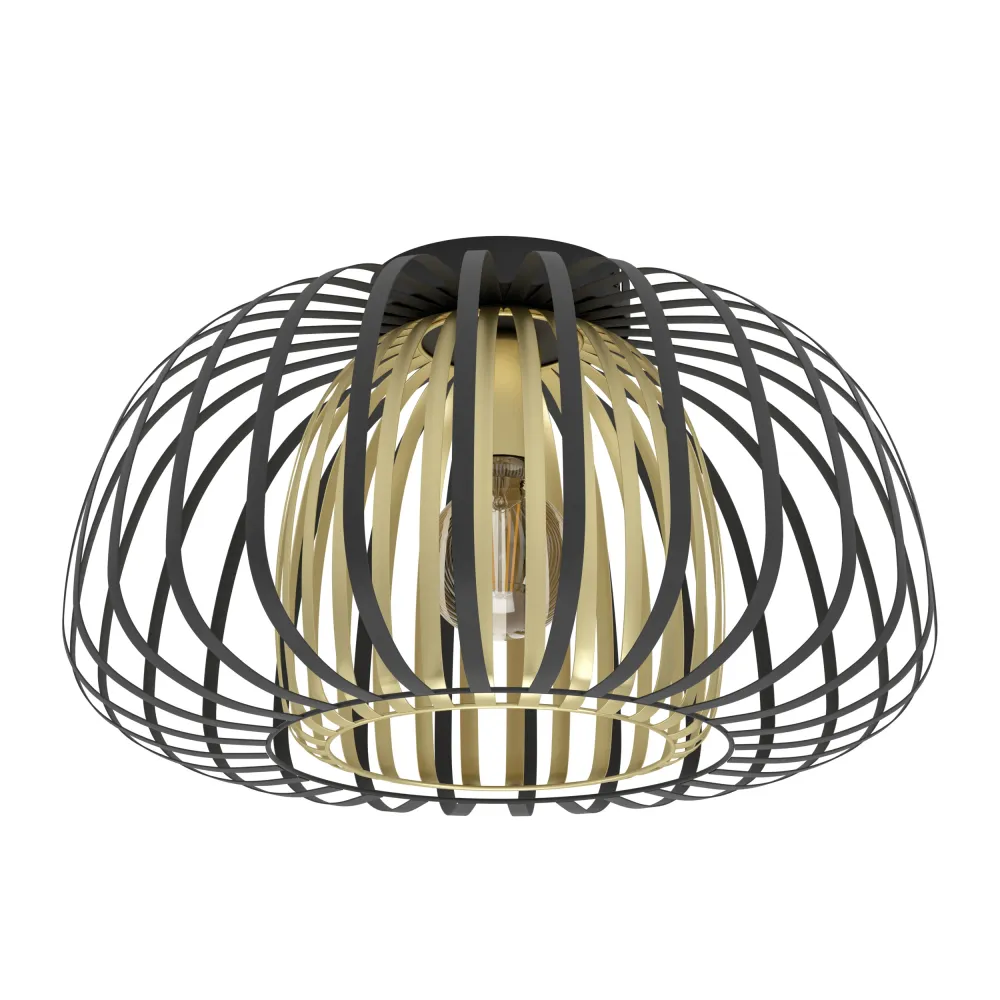 EGLO plafondlamp Encinitos - e27 - ø 45 cm - zwart/goud