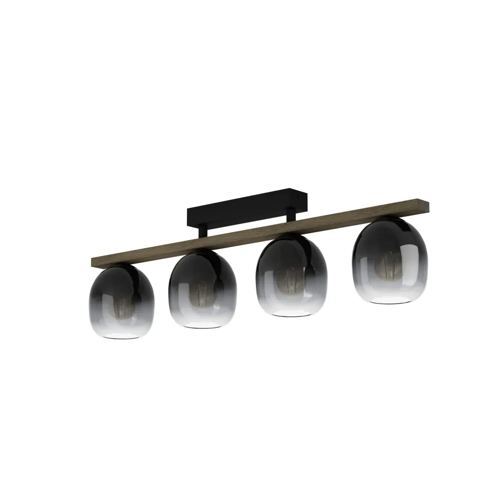 EGLO plafondlamp Filago - e27 - 88 cm - zwart/bruin